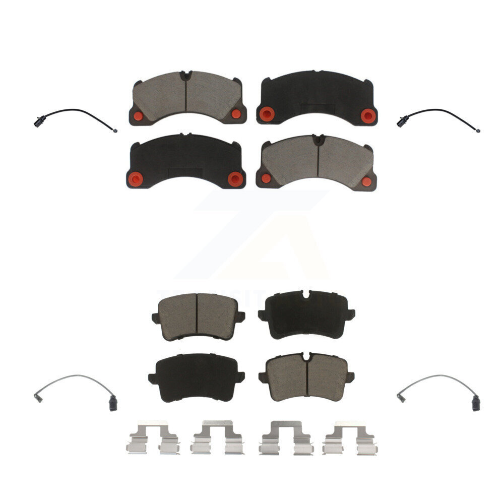 Front Rear Ceramic Disc Brake Pads And Wear Sensors Kit For 2017 Porsche Macan 2.0L KCW-100221