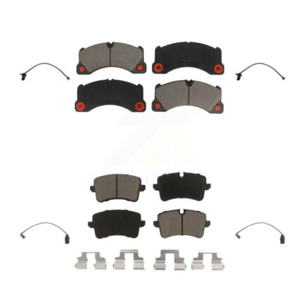 Front Rear Ceramic Disc Brake Pads Wear Sensor Kit For Porsche Macan except Rotor KCW-100223