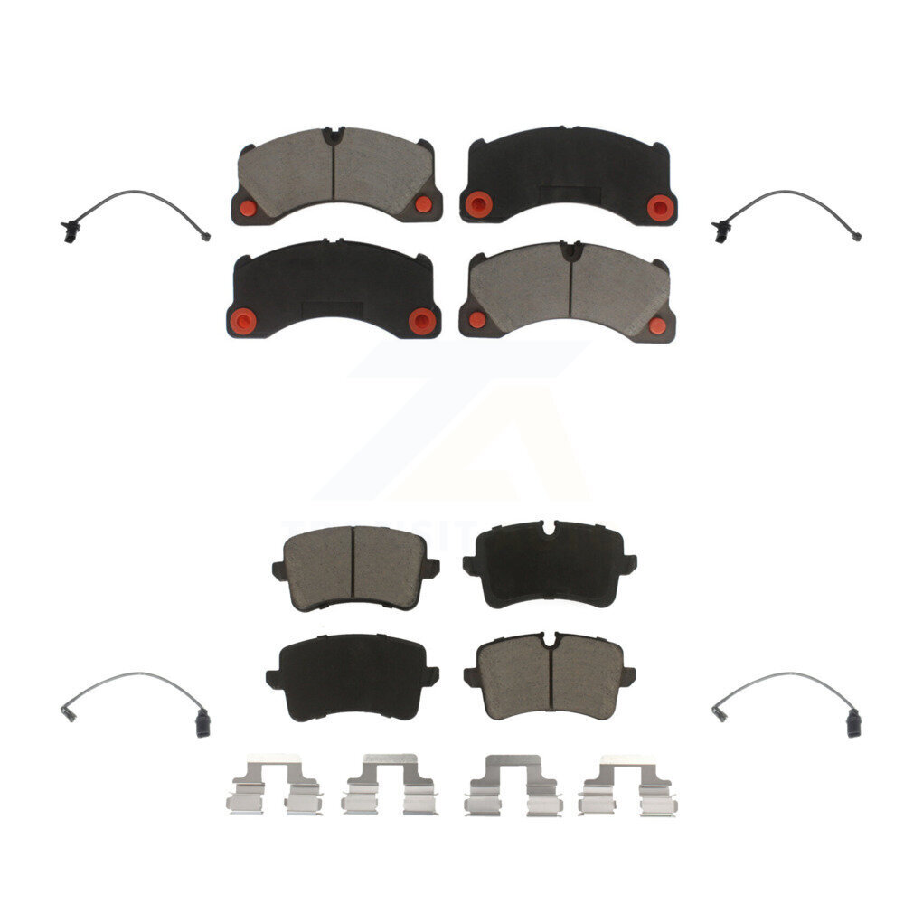 Front Rear Ceramic Disc Brake Pads Wear Sensor Kit For Porsche Macan except Rotor KCW-100223
