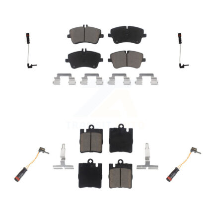 Front Rear Ceramic Brake Pads Wear Sensor Kit For 03 Mercedes-Benz CLK320 Coupe with 3.2L KCW-100225