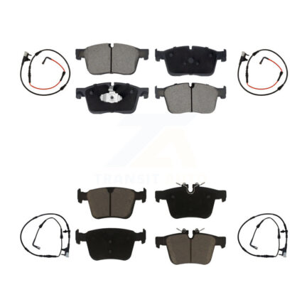 Front Rear Ceramic Disc Brake Pads And Wear Sensors Kit For Jaguar XE KCW-100228