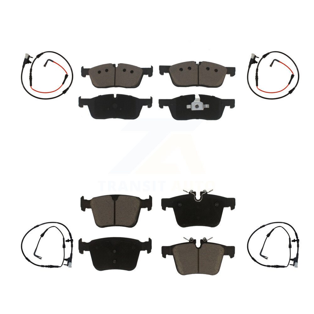 Front Rear Ceramic Disc Brake Pads And Wear Sensors Kit For Jaguar XE KCW-100229