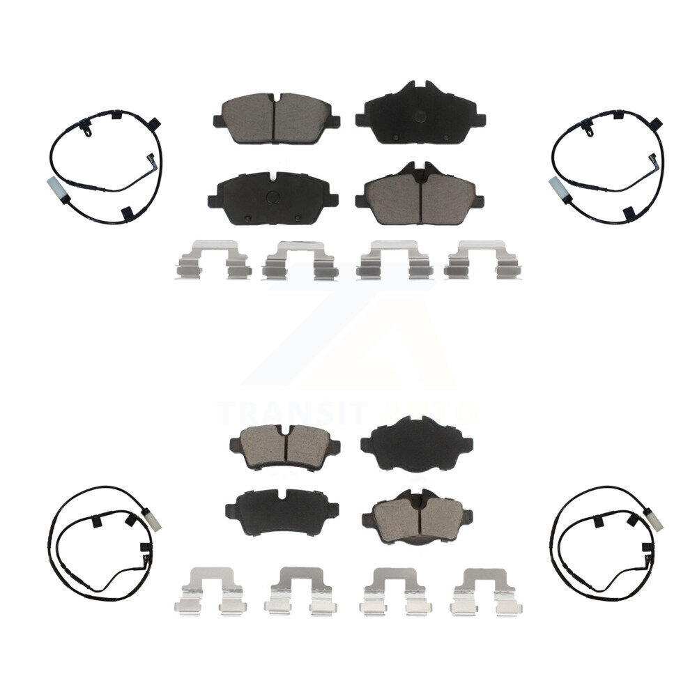 Front Rear Ceramic Disc Brake Pads And Wear Sensors Kit For Mini Cooper KCW-100246