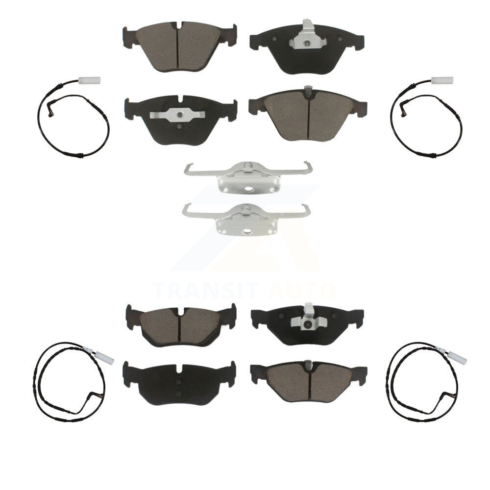 Front Rear Ceramic Disc Brake Pads And Wear Sensors Kit For 2008 BMW 328i 3.0L KCW-100259