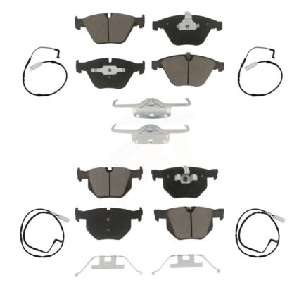 Front Rear Ceramic Disc Brake Pads And Wear Sensors Kit For BMW 335i 335d 3.0L KCW-100260