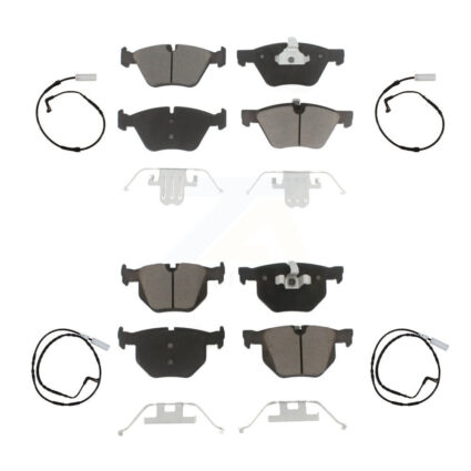 Front Rear Ceramic Disc Brake Pads And Wear Sensors Kit For 2006 BMW 330i KCW-100267