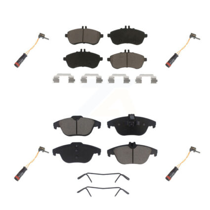Front Rear Ceramic Disc Brake Pads And Wear Sensors Kit For Mercedes-Benz C300 C250 C230 KCW-100268