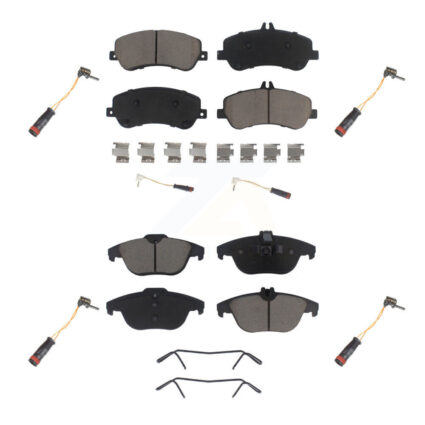 Front Rear Ceramic Disc Brake Pad & Extra Wear Sensor Kit For Mercedes-Benz GLK350 GLK250 KCW-100270