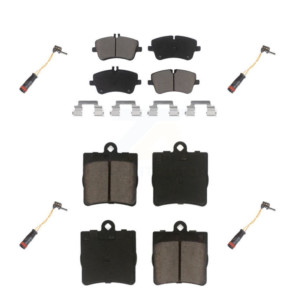 Front Rear Ceramic Disc Brake Pads And Wear Sensors Kit For Mercedes-Benz C230 C240 KCW-100274