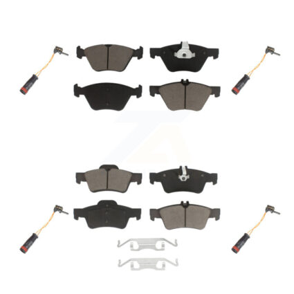 Front Rear Ceramic Disc Brake Pads And Wear Sensors Kit For Mercedes-Benz E350 E300 KCW-100276