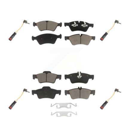 Front Rear Ceramic Disc Brake Pads And Wear Sensors Kit For Mercedes-Benz E350 AWD KCW-100277