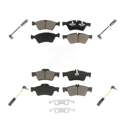 Front Rear Ceramic Brake Pads Wear Sensor Kit For Mercedes-Benz E550 4Matic with AWD 5.5L KCW-100278