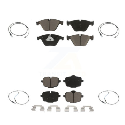 Front Rear Ceramic Disc Brake Pad And Wear Sensor Kit For BMW 535i 640i Gran Coupe xDrive KCW-100286