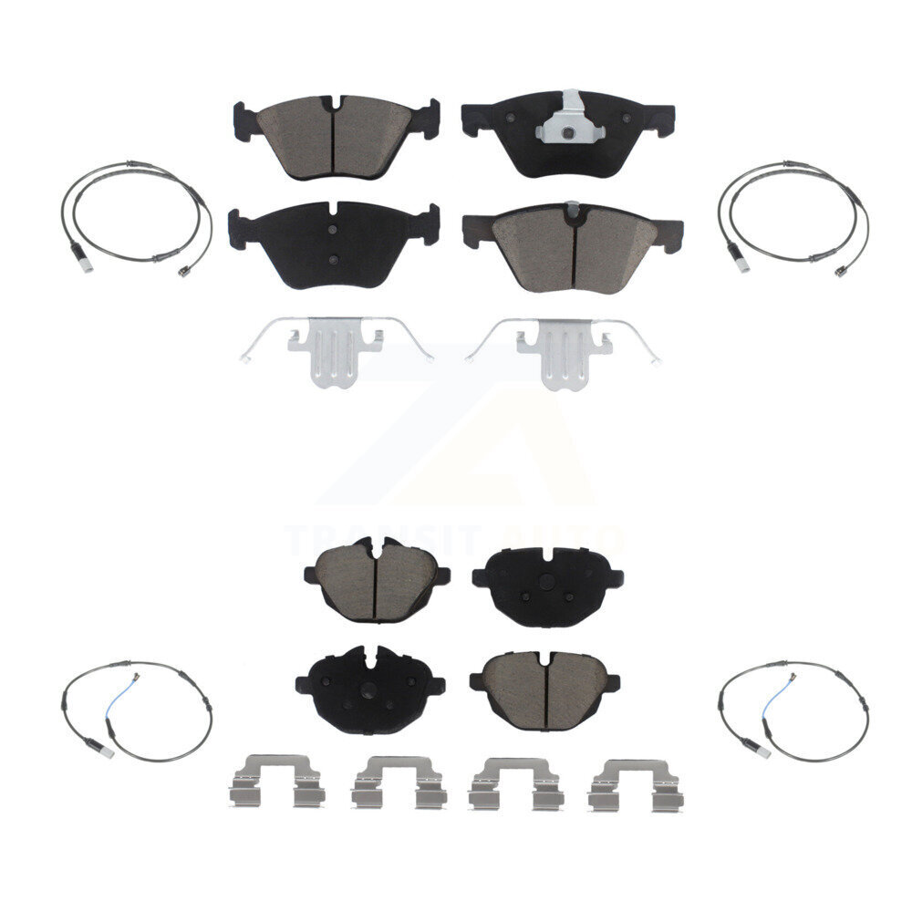 Front Rear Ceramic Disc Brake Pads And Wear Sensors Kit For BMW 528i KCW-100289