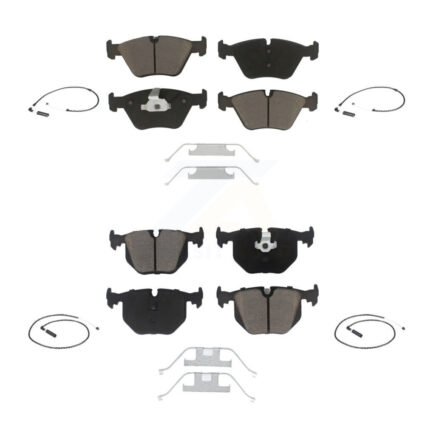 Front Rear Ceramic Disc Brake Pads And Wear Sensors Kit For 2004-2010 BMW X3 KCW-100291