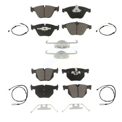 Front Rear Ceramic Disc Brake Pads And Wear Sensors Kit For BMW 335i 335is 335d KCW-100298