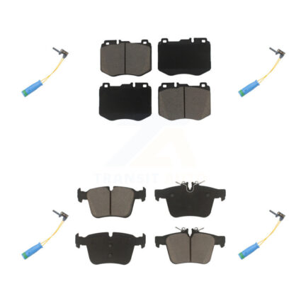 Front Rear Ceramic Disc Brake Pads And Wear Sensors Kit For Mercedes-Benz C300 C400 C350e KCW-100308