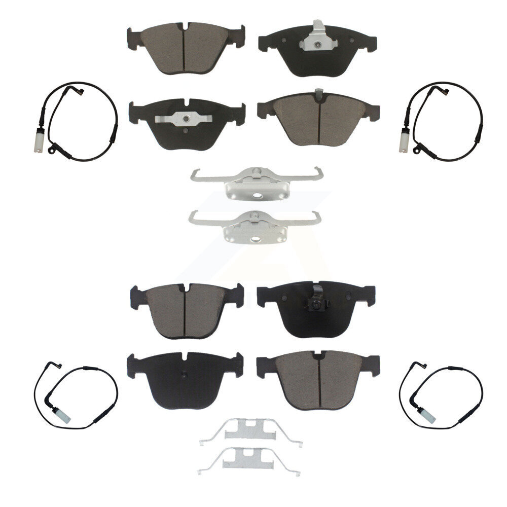 Front Rear Ceramic Disc Brake Pads And Wear Sensors Kit For BMW 550i 545i 645Ci KCW-100319
