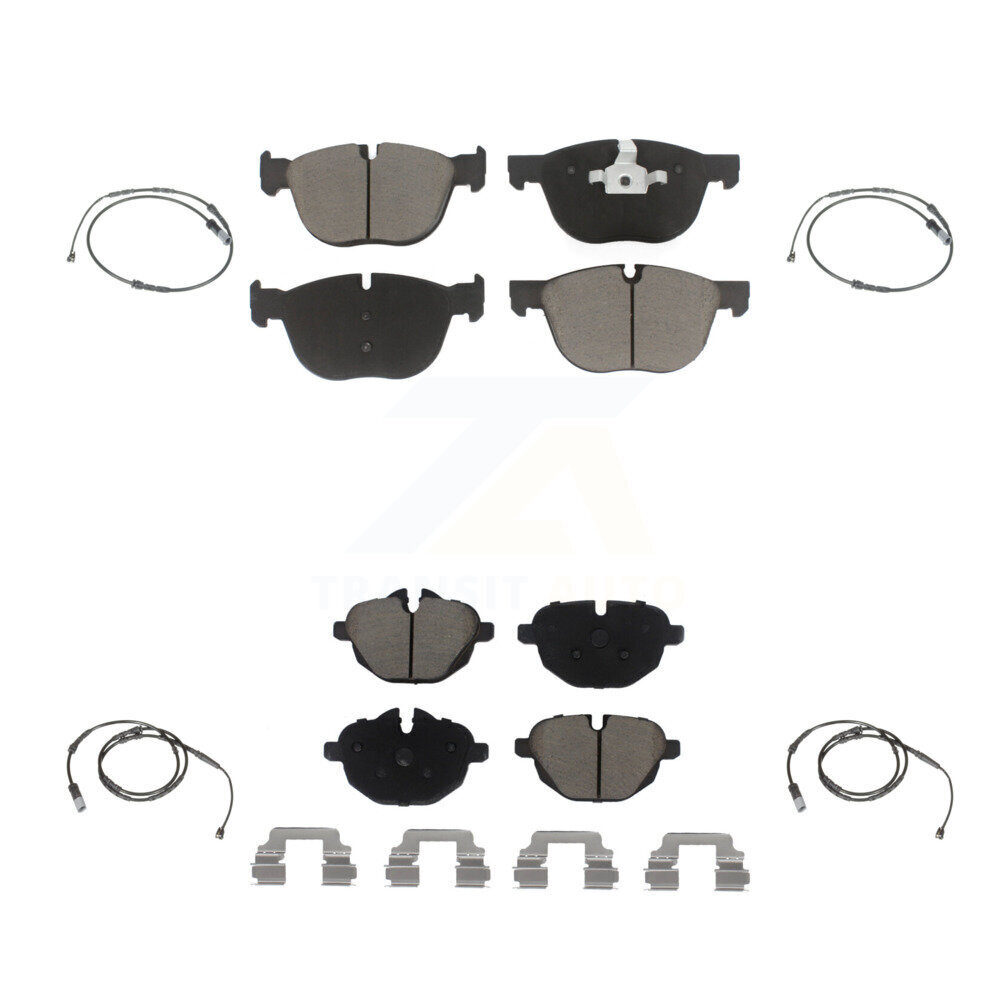 Front Rear Ceramic Disc Brake Pads And Wear Sensors Kit For 2017 BMW X4 M40i KCW-100326