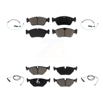 Front Rear Ceramic Disc Brake Pads And Wear Sensors Kit For 2001-2005 BMW 325xi 2.5L KCW-100327