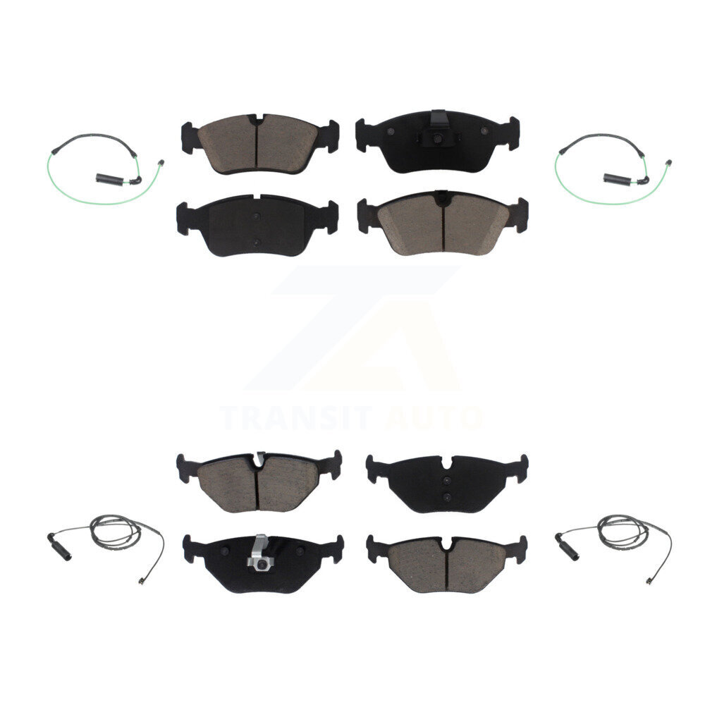 Front Rear Ceramic Disc Brake Pads And Wear Sensors Kit For 2001-2005 BMW 325xi 2.5L KCW-100327