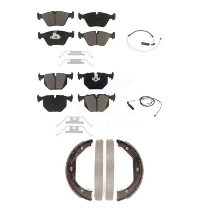 Front Rear Ceramic Disc Brake Pad And Wear Sensor Kit (5Pc) For BMW 330Ci 330i 330xi 3.0L KCW-100337