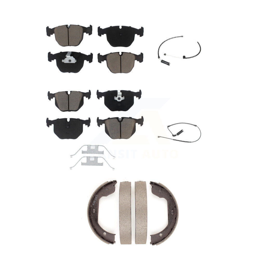 Front Rear Ceramic Disc Brake Pads And Wear Sensors Kit (5Pc) For BMW X5 KCW-100338