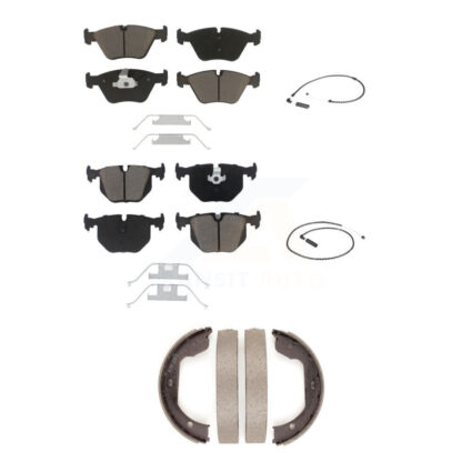 Front Rear Ceramic Disc Brake Pads And Wear Sensors Kit (5Pc) For 2004-2010 BMW X3 KCW-100339