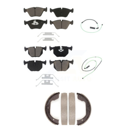 Front Rear Ceramic Disc Brake Pads And Wear Sensors Kit (5Pc) For 2005-2006 BMW M3 3.2L KCW-100341