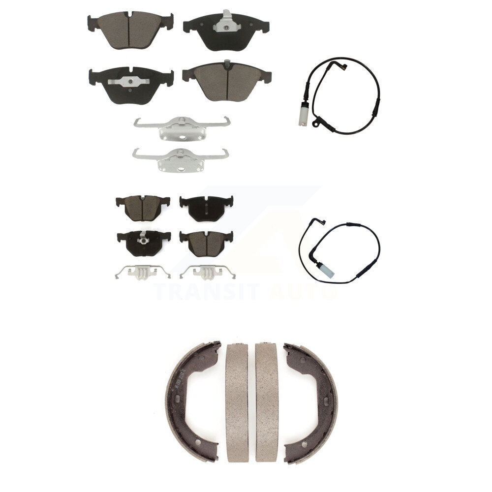 Front Rear Ceramic Brake Pad And Wear Sensor Kit (5Pc) For BMW 530i 528i xDrive 525i 535i KCW-100346