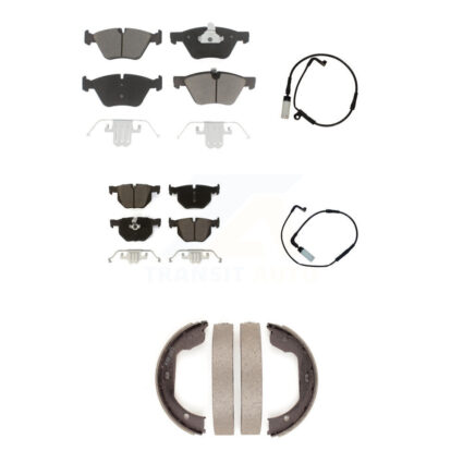 Front Rear Ceramic Disc Brake Pads And Wear Sensors Kit (5Pc) For BMW 525i KCW-100347