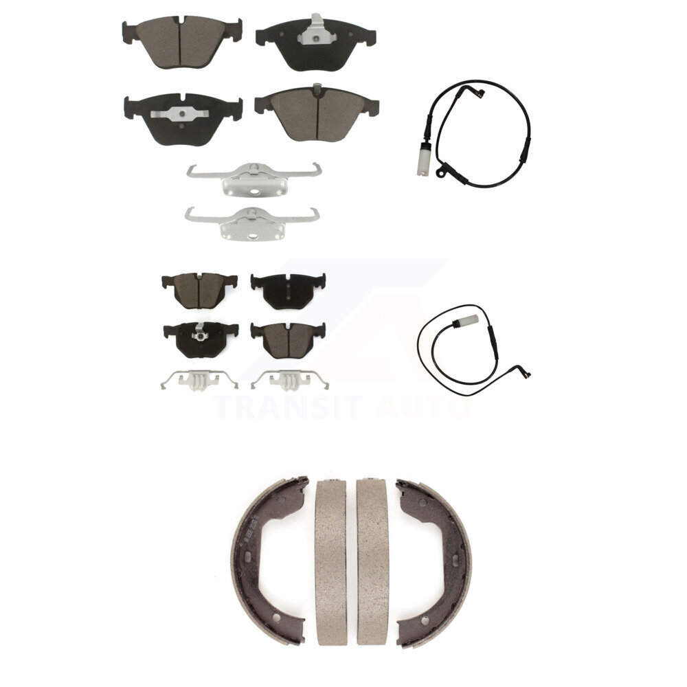 Front Rear Ceramic Disc Brake Pads And Wear Sensors Kit (5Pc) For BMW 535i xDrive KCW-100350