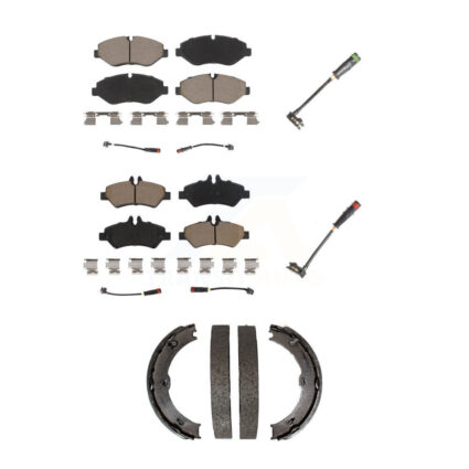 Front Rear Ceramic Brake Pads Extra Wear Sensor Kit (5Pc) For Sprinter 2500 Mercedes-Benz KCW-100363