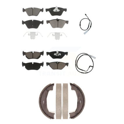 Front Rear Ceramic Disc Brake Pads And Wear Sensors Kit (5Pc) For BMW 128i 3.0L KCW-100366
