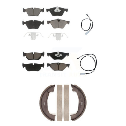 Front Rear Ceramic Disc Brake Pads And Wear Sensors Kit (5Pc) For 2013 BMW 128i 3.0L KCW-100373