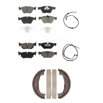 Front Rear Ceramic Disc Brake Pads And Wear Sensors Kit (5Pc) For BMW 128i 328i 323i 325i KCW-100374