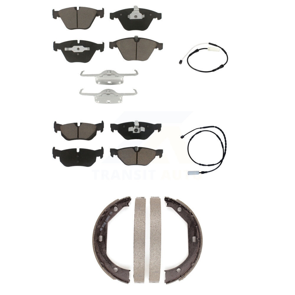 Front Rear Ceramic Disc Brake Pads And Wear Sensors Kit (5Pc) For BMW 328i xDrive KCW-100380