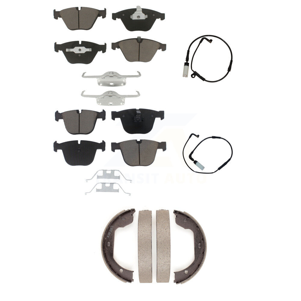 Front Rear Ceramic Disc Brake Pads And Wear Sensors Kit (5Pc) For BMW 550i 545i 645Ci KCW-100384