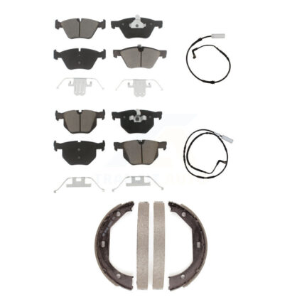 Front Rear Ceramic Disc Brake Pads And Wear Sensors Kit (5Pc) For 2006 BMW 330i KCW-100387