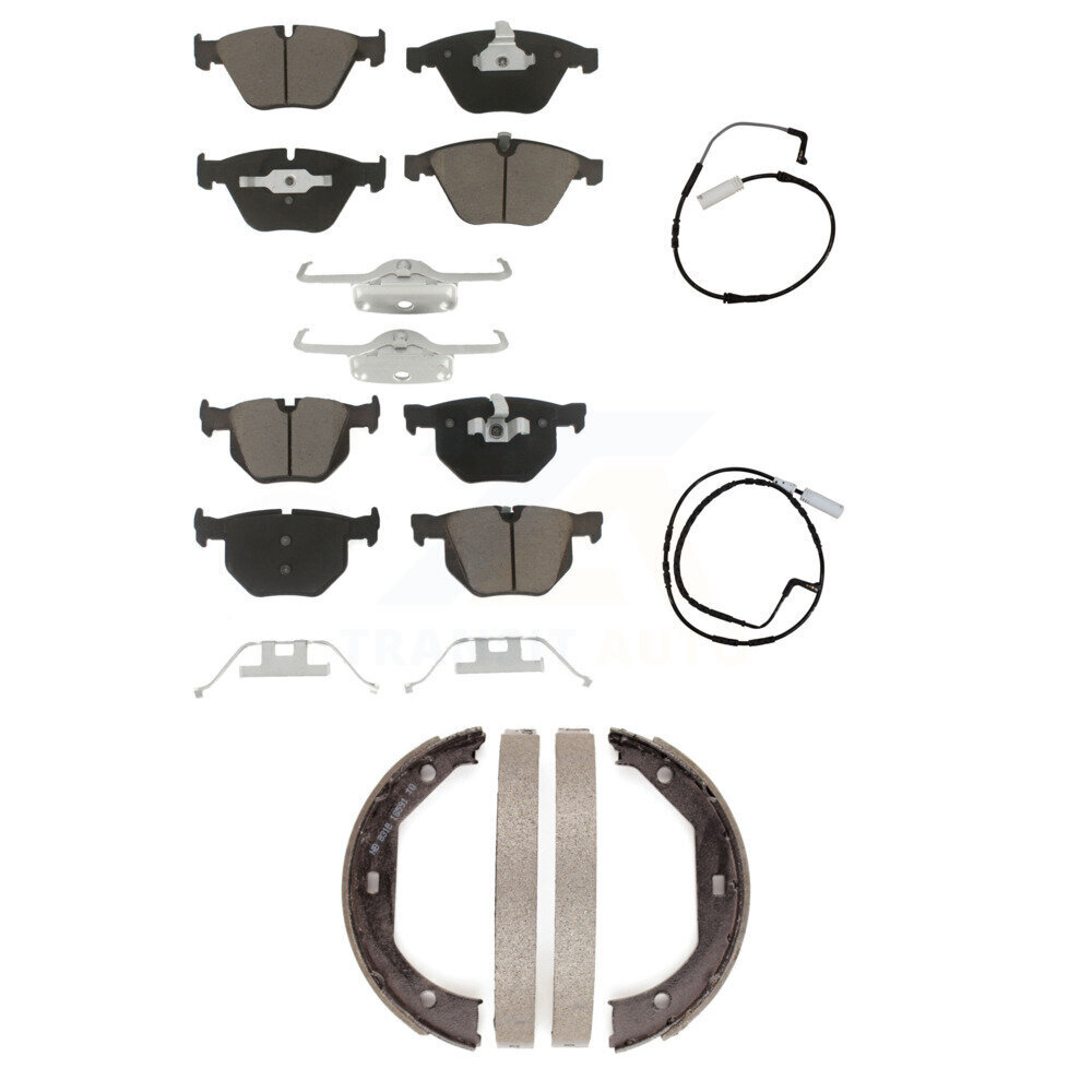 Front Rear Ceramic Disc Brake Pads And Wear Sensors Kit (5Pc) For BMW 335i 335d 3.0L KCW-100388