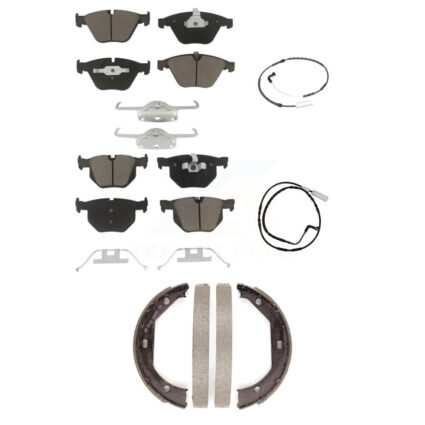 Front Rear Ceramic Brake Pad And Wear Sensor Kit (5Pc) For 2009-2010 BMW 335i xDrive 3.0L KCW-100389