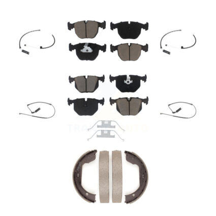 Front Rear Ceramic Disc Brake Pads And Wear Sensors Kit (7Pc) For BMW X5 KCW-100394