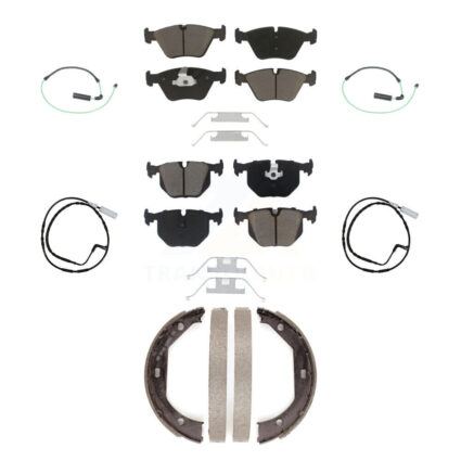 Front Rear Ceramic Disc Brake Pads And Wear Sensors Kit (7Pc) For 2005 BMW 330xi 3.0L KCW-100396