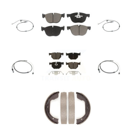 Front Rear Ceramic Disc Brake Pads And Wear Sensors Kit (7Pc) For BMW X5 X6 KCW-100401