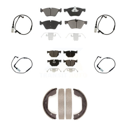 Front Rear Ceramic Disc Brake Pads And Wear Sensors Kit (7Pc) For BMW 525i KCW-100403