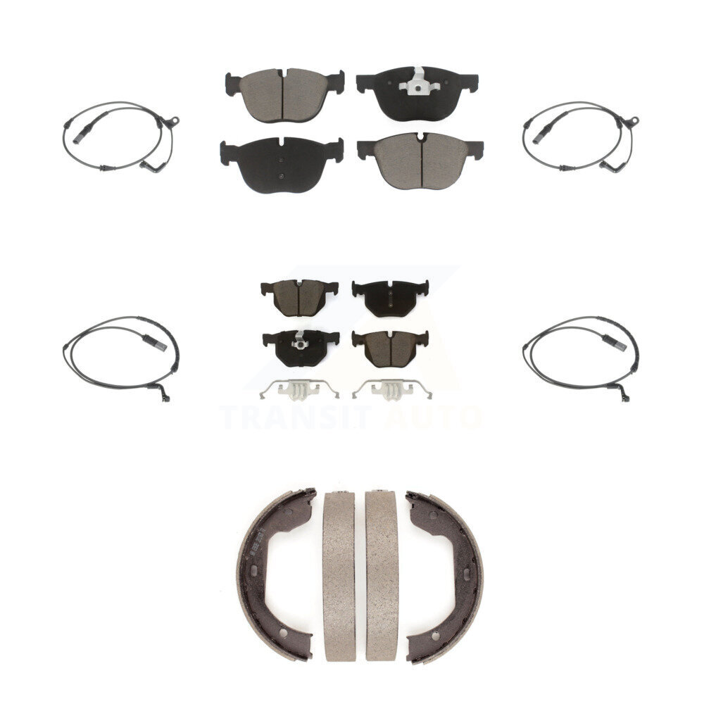 Front Rear Ceramic Disc Brake Pads And Wear Sensors Kit (7Pc) For BMW X5 X6 KCW-100404