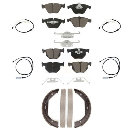 Front Rear Ceramic Disc Brake Pads And Wear Sensors Kit (7Pc) For BMW 335i 335is 335d KCW-100409