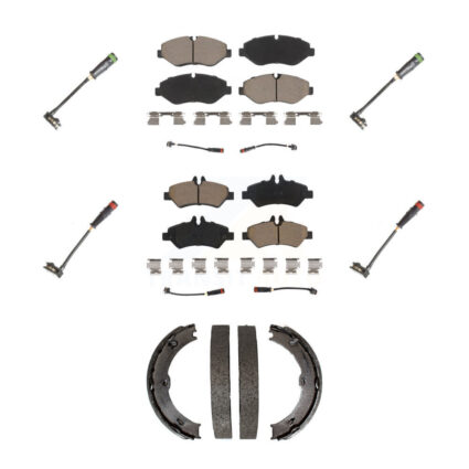 Front Rear Ceramic Brake Pads Extra Wear Sensor Kit (7Pc) For Sprinter 2500 Mercedes-Benz KCW-100419