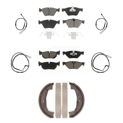 Front Rear Ceramic Disc Brake Pads And Wear Sensors Kit (7Pc) For BMW 128i 3.0L KCW-100422