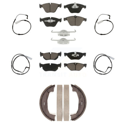 Front Rear Ceramic Brake Pad And Wear Sensor Kit (7Pc) For BMW 328i Sedan Coupe with 3.0L KCW-100424